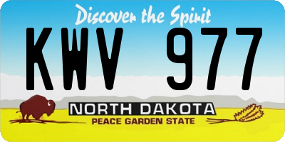 ND license plate KWV977