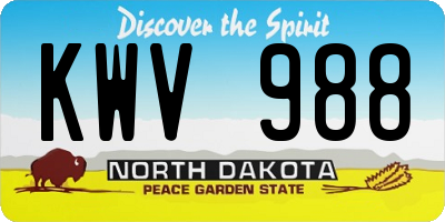 ND license plate KWV988