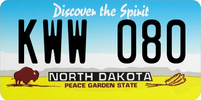 ND license plate KWW080