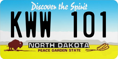 ND license plate KWW101