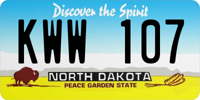 ND license plate KWW107