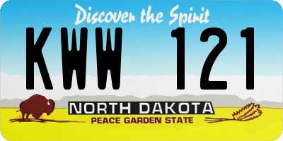 ND license plate KWW121