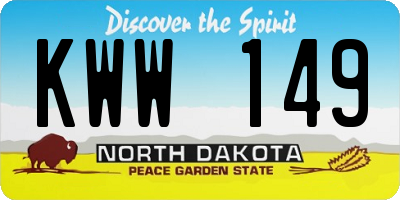 ND license plate KWW149