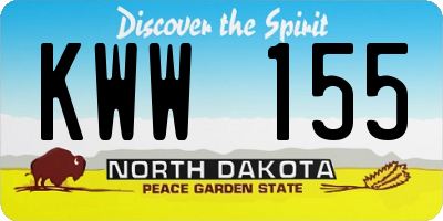 ND license plate KWW155