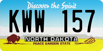 ND license plate KWW157