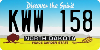 ND license plate KWW158