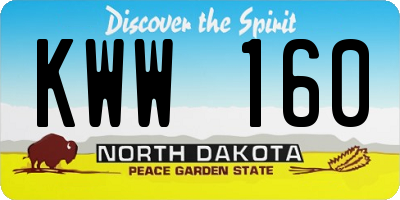 ND license plate KWW160
