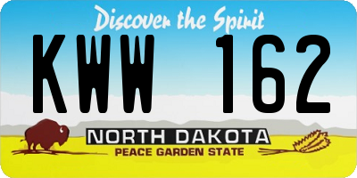 ND license plate KWW162