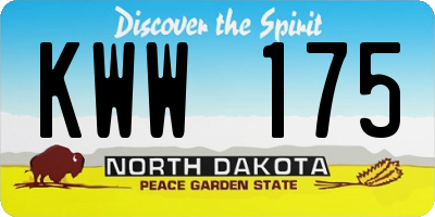 ND license plate KWW175