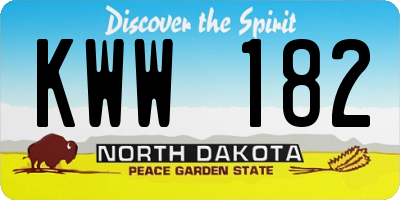 ND license plate KWW182