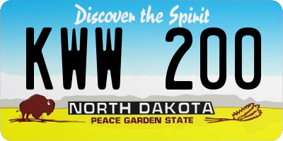 ND license plate KWW200