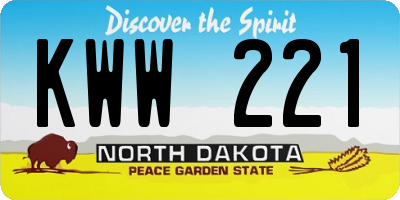 ND license plate KWW221