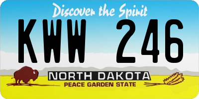 ND license plate KWW246
