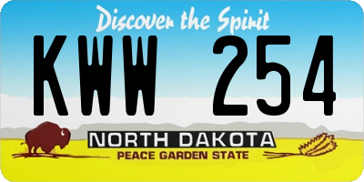 ND license plate KWW254