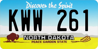 ND license plate KWW261