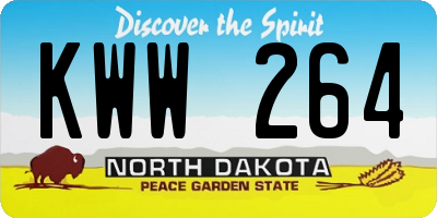 ND license plate KWW264