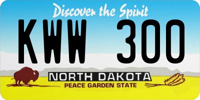 ND license plate KWW300