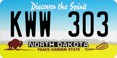 ND license plate KWW303