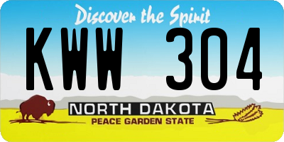 ND license plate KWW304