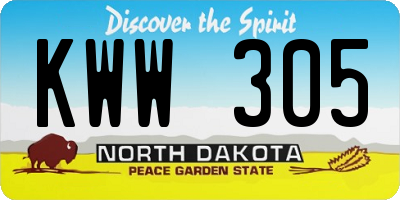 ND license plate KWW305