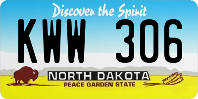 ND license plate KWW306