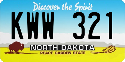 ND license plate KWW321