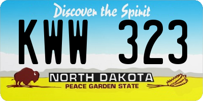 ND license plate KWW323