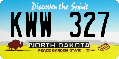 ND license plate KWW327