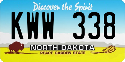 ND license plate KWW338