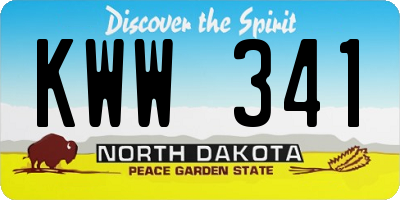 ND license plate KWW341