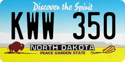 ND license plate KWW350