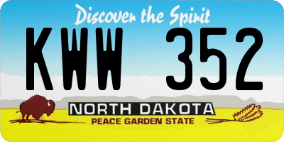 ND license plate KWW352