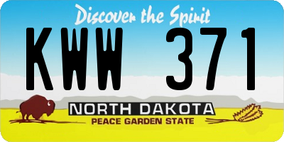 ND license plate KWW371