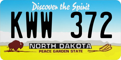 ND license plate KWW372