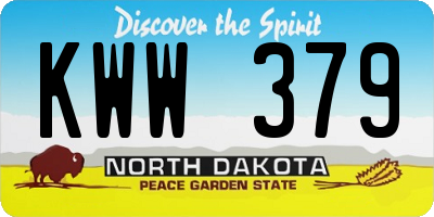 ND license plate KWW379