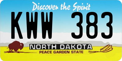 ND license plate KWW383