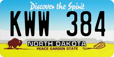 ND license plate KWW384