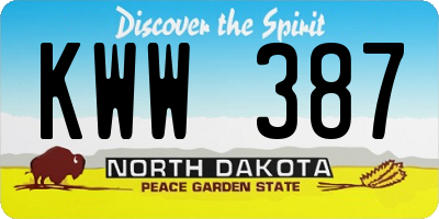 ND license plate KWW387