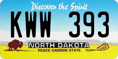 ND license plate KWW393