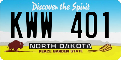 ND license plate KWW401