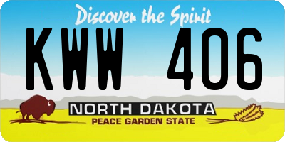 ND license plate KWW406