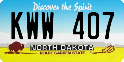 ND license plate KWW407