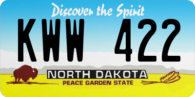 ND license plate KWW422