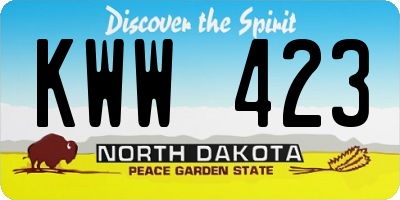 ND license plate KWW423