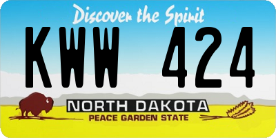 ND license plate KWW424