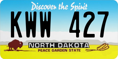 ND license plate KWW427