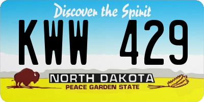 ND license plate KWW429