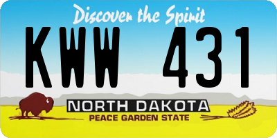 ND license plate KWW431