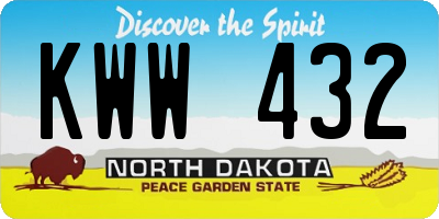 ND license plate KWW432