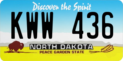 ND license plate KWW436